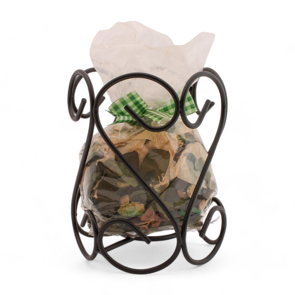 Scrolled Black Metal Heart Candle Holder